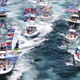 Pro-fascist boaters show their support for President Donald Trump during a parade down the Intracoastal Waterway near Mar-a-Lago on September 7, 2020 in West Palm Beach, Florida.